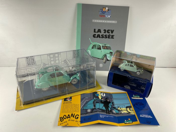 Hachette - Moulinsart 1:24 - Machetă mașină - 2 CV Ciroën emboutie des Bijoux de la Castafiore - Tintin