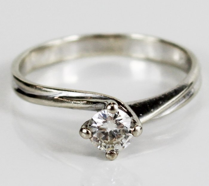 Gyűrű - 18 kt. Fehér arany -  0.27 tw. Gyémánt  (Természetes) 