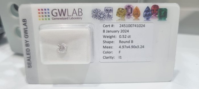 Diamant  - 0.52 ct - I1