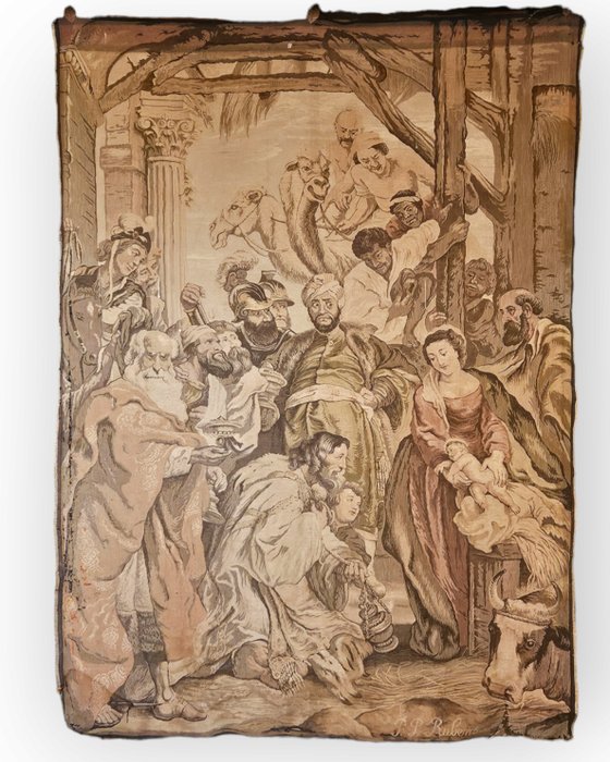 Gran tapiz Manufacture des Gobelins - After P.P. Rubén Adoración of Magi - Tapestry  - 190 cm - 140 cm