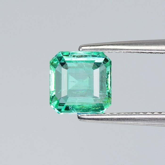 1 pcs (Geen reserveprijs) - Kleur groen (blauwachtig) Smaragd - 1.65 ct