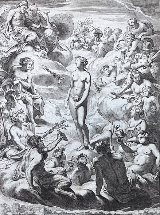 Abraham van Diepenbeeck, inc. Cornelis Bloemaert (1603-1692) e Th. Matham (1606-1676) - Pandora