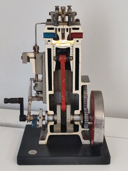 教材 - Educational model 4-stroke diesel engine - 鋼、木材、鋁 - 1950-1960