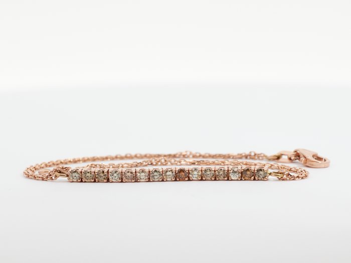 Utan reservationspris - Armband Rosa guld Diamant  (Natural)