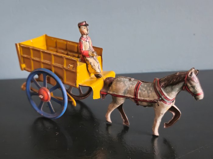 Meier  - 锡制玩具 Penny toy Horse and Cart - 1900-1910 - 德国