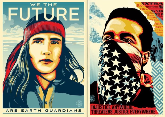Shepard Fairey (OBEY) (1970) - We The Future Are Earth Guardians + American Rage Bonus