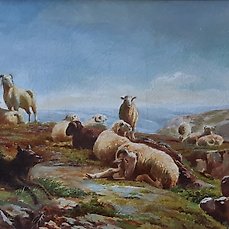 Achille Gros (1851-1911) – Troupeau de moutons