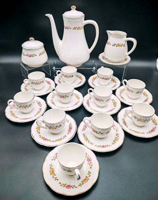 Digoin Sarreguemines - Coffee set for 10 (14) - bagatelle - Porcelain
