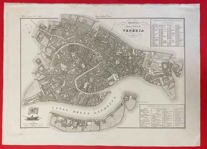 Europa, Byplan - Italien/Veneto- Venedig; Zuccagni -Orlandini - Pianta della città di Venezia - 1821-1850