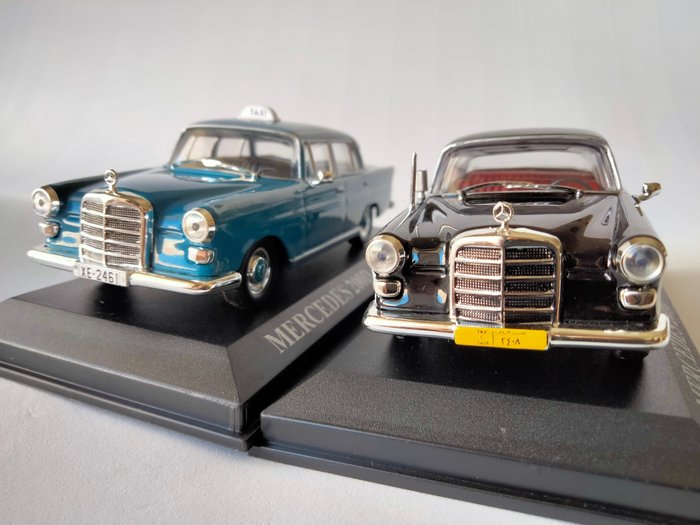 Mercedes Taxi Collection 1:43 - Berline miniature - Mercedes 200 D [W110] - Cairo (1964) + Mercedes 200 D [W110] - Athens (1965)