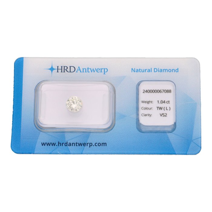 1 pcs Diamant - 1.04 ct - Brillant - L - VS2
