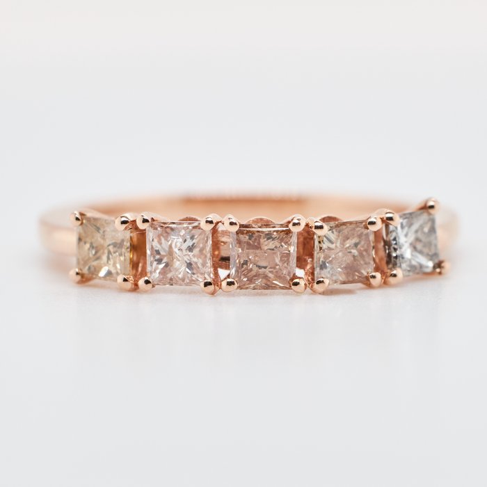 χωρίς τιμή ασφαλείας - Δαχτυλίδι Ροζ Χρυσό Διαμάντι  (Φυσικό)