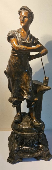 雕刻, Le forgeron - 43 cm - 粗鋅
