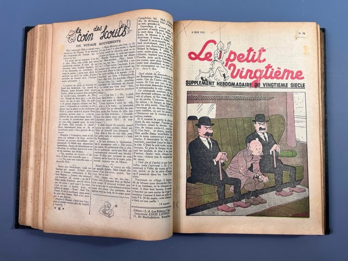 Tintin - Le Petit Vingtième - 1937 - Année complète - Reliure amateur - 1 Album