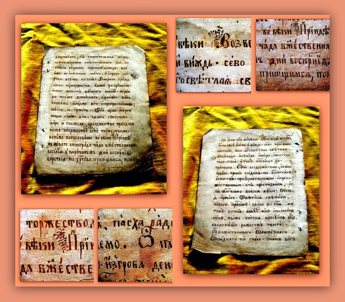 Liturgical Monk Handwriting-Scriptorium Monastery - Old Slawi & Liturgical Handwriting, Conversion to Christianity, Church Orthodox with Fleuronnè - 1320
