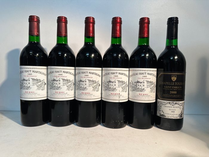 1995 x 5 Chateau Haut Martignan  & 2000 Chapelle Tourans - 圣埃米利永, 梅多克 Cru Bourgois(5) & Grande Reserve(1) - 6 Bottles (0.75L)