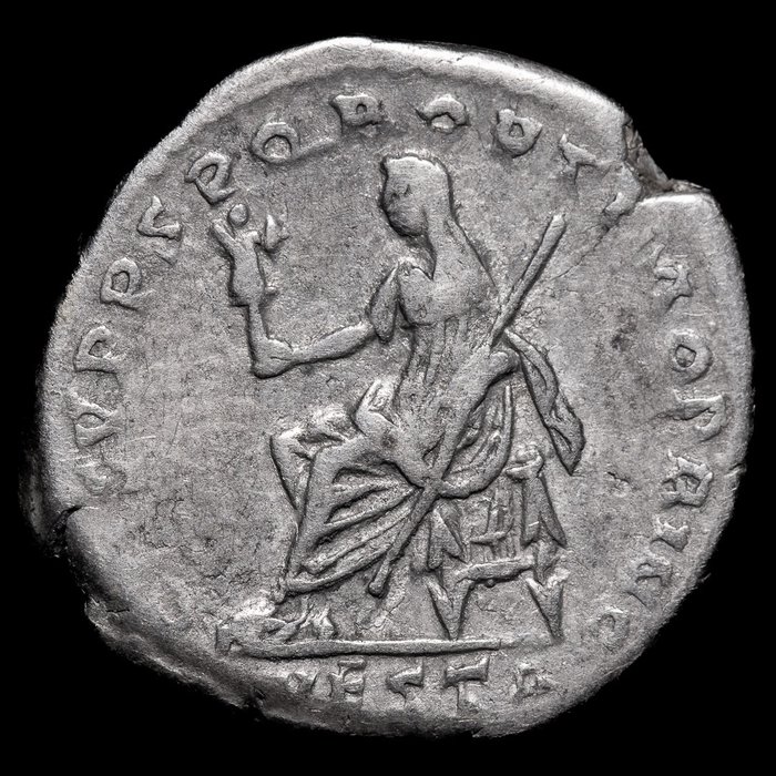 羅馬帝國. 圖拉真 (AD 98-117). Denarius Roma, 111 d.C. - Vesta  (沒有保留價)