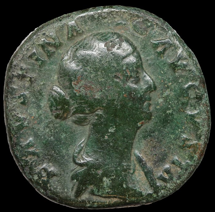 羅馬帝國. Faustina II (Augusta, AD 147-175). Sestertius Concordia