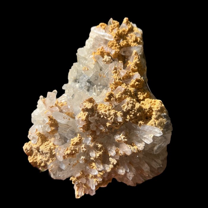 石英与白云石 水晶群 - 高度: 13 cm - 宽度: 8 cm- 790 g