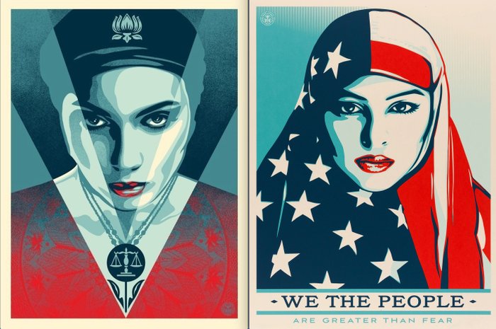 Shepard Fairey (OBEY) (1970) - Justice Woman (Blue) + We The People Bonus