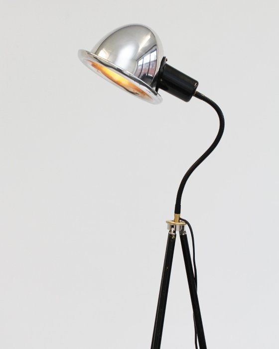 Floor lamp - Doctor's lamp - Aluminium, Bakelite, Brass