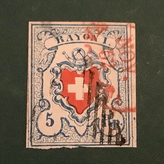 Szwajcaria 1851 - Rayon I - Stein C2, typ 32 - Zumstein 17 II, stein C2