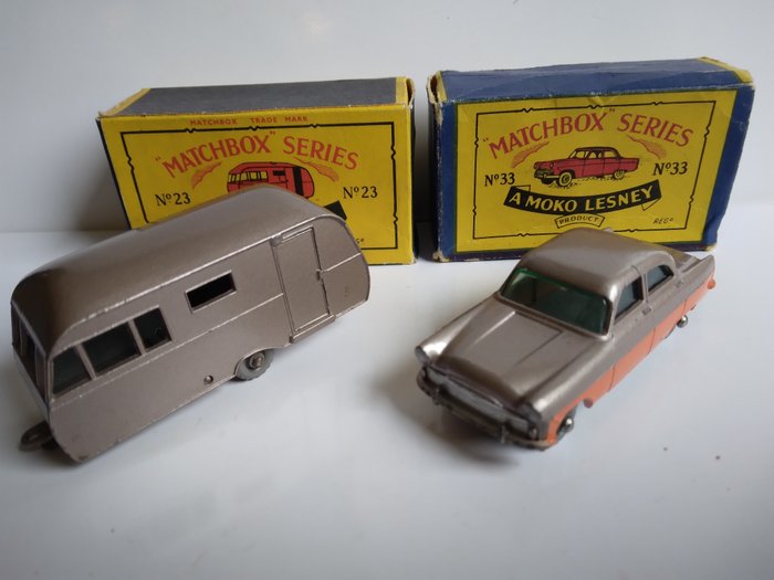Matchbox 1:87 - Model małego samochodu miejskiego - 1-75 Series No. 33 Ford + No. 23 Caravan - 1950's