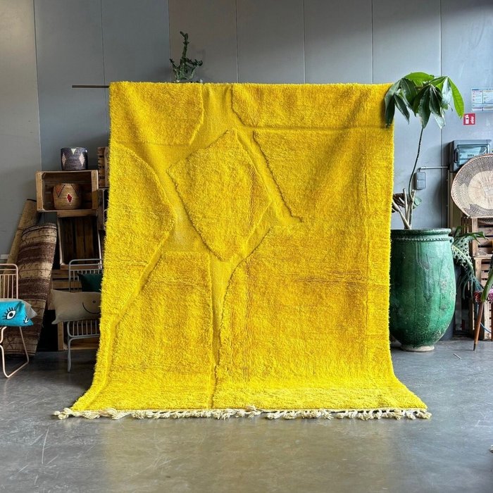 Moroccan Yellow Modern Rug - Håndvevd Berber Area Rug teppe - Kelim - 300 cm - 200 cm