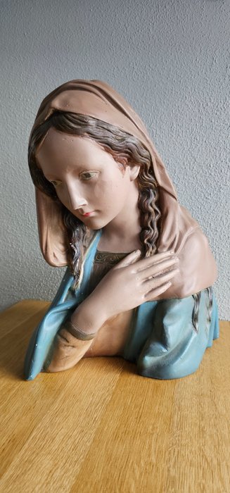Statue, Borstbeeld maria groot - 41 cm - Gips