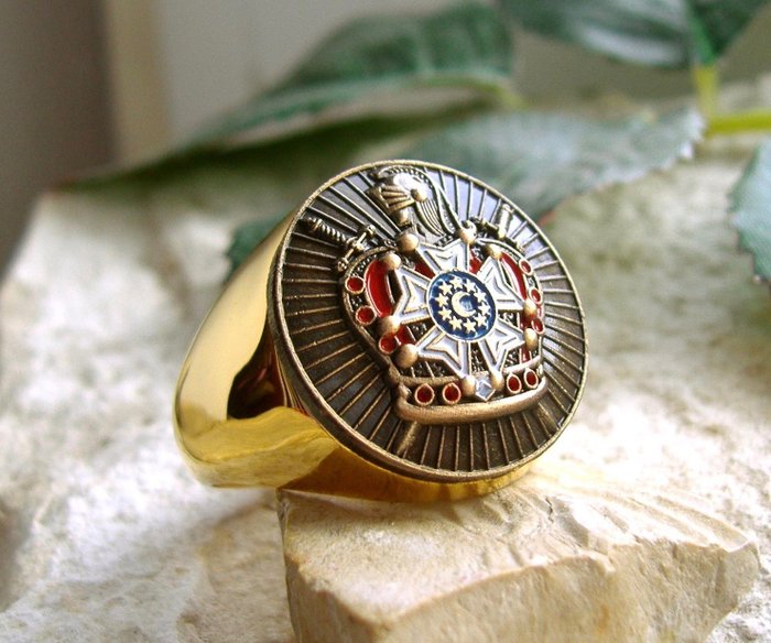 Knights Templar Last Grand Master 24kt gold plated - Ring