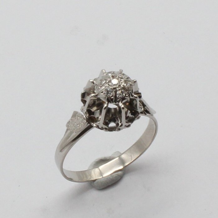 没有保留价 - 戒指 - 18K包金 白金 钻石  (天然) 