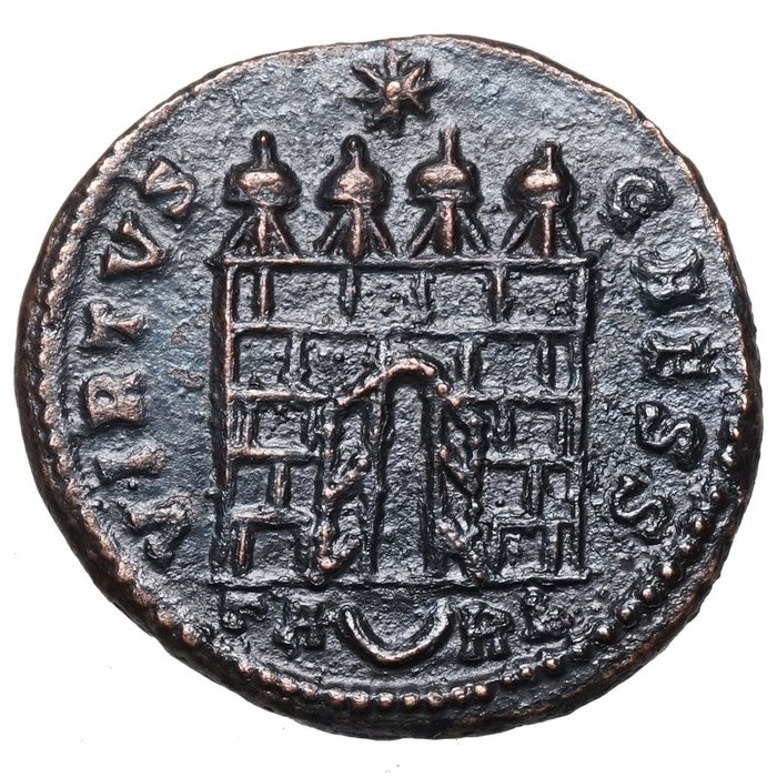 Római Birodalom. II. Konstantin (AD 337-340). Follis Arles, Lagertor  (Nincs minimálár)