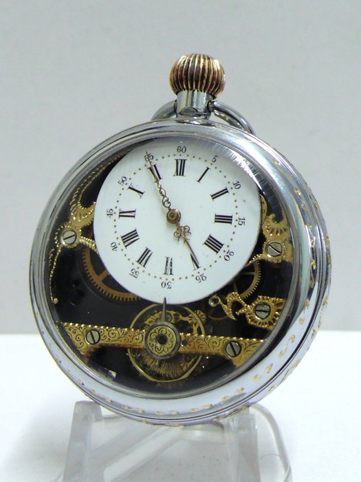 Hebdomas - 8 Days/Jours Skeleton customized Swiss pocket watch - No Reserve Price - 1901-1949