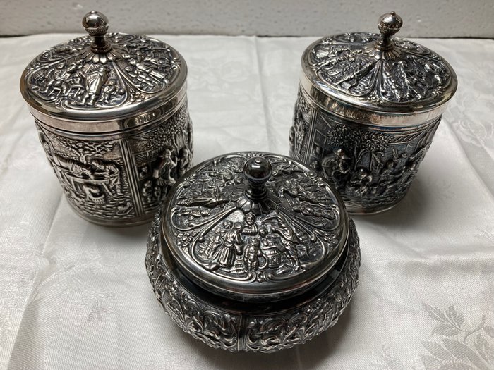 Douwe Egberts en Rosina theekopjes - 茶具 (6) - Rosina - 瓷, 镀银