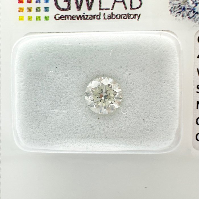 1 pcs Diamant - 0.64 ct - Rund - H - VS2, No reserve price!