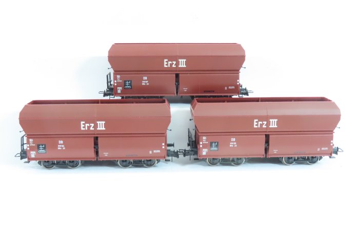 Brawa H0 - 2005 - Model train freight wagon set (1) - Set with 3 ore wagons 'Erz IIId' type OOtz23 - DB