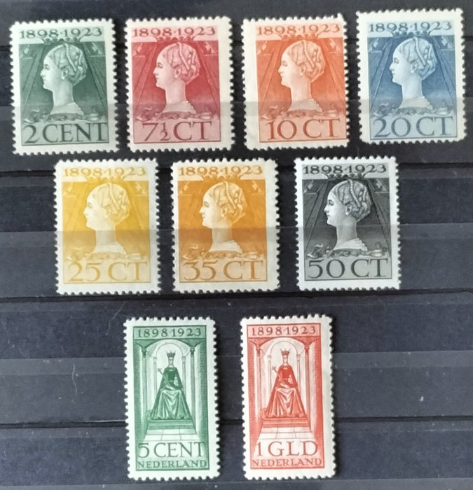 Nederländerna 1923 - 25-årsjubileum - Nvph 121 - 129