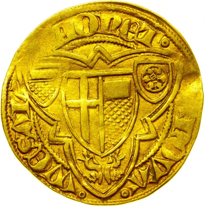 德國. Werner von Falkenstein (1388–1418). 1 Goldgulden (ND) 1388 - 1418 Trier - Oberwesel, with Certificate, - very rare