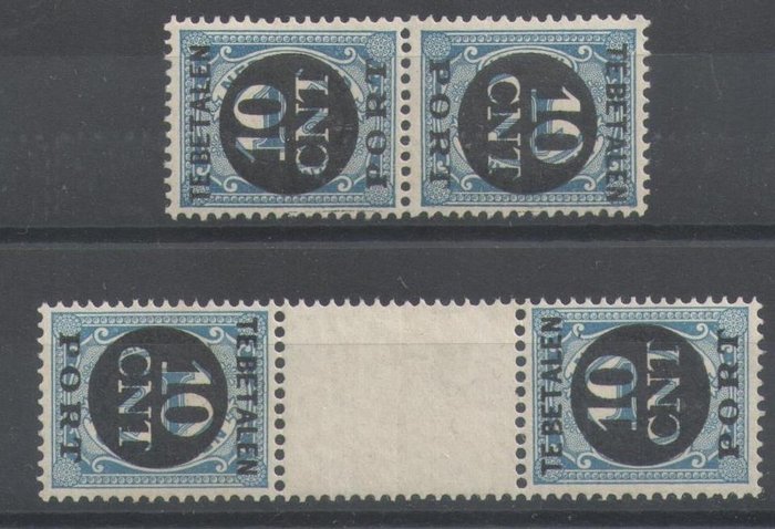 Pays-Bas 1924 - Paires de Port Keerdruk - NVPH P67a/b