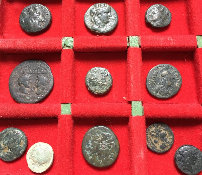 Grecia (antică). Group of 11 coins: different city states and denominations