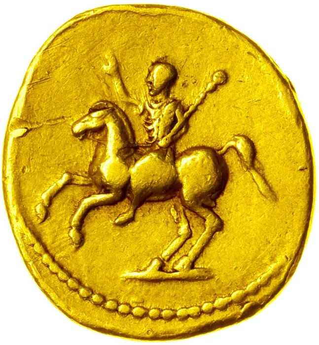 Ρωμαϊκή Αυτοκρατορία. Domitian (AD 81-96). Aureus Rome 73-75 "Domitian on Horseback". Including certificate