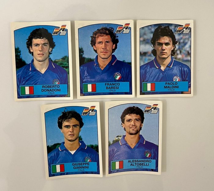 Panini - Euro 88 - Maldini/Baresi/Donadoni/... - 5 Loose stickers