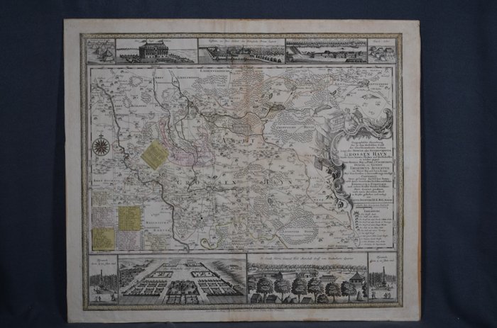 德國, 地圖 - 格羅森海恩; Matthäus Seutter (1678 - 1757) - Grossen Hayn - 1721-1750