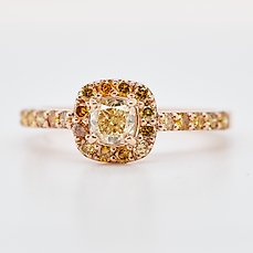 Zonder Minimumprijs – Ring Roze goud Diamant  (Natuurlijk)