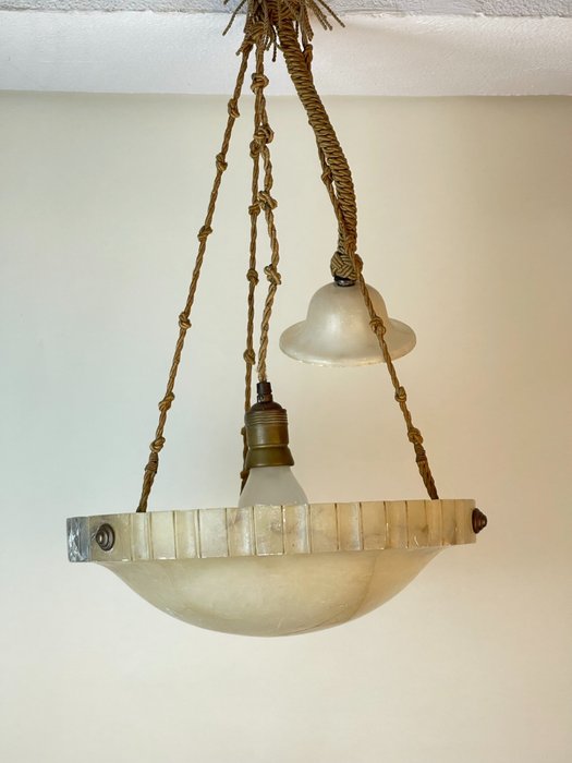 Lampada a sospensione - Vecchia lampada da soffitto in marmo onice - Marmo, Onice