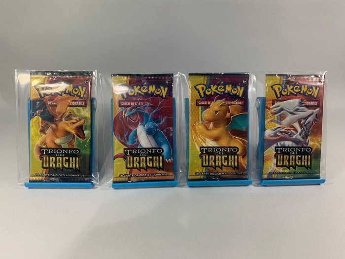 Pokémon - 4 Booster pack - Art Set Pokemon Trionfo dei Draghi