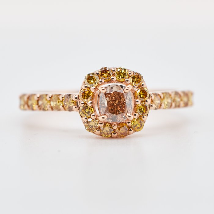 Nincs minimálár - Gyűrű Rózsaszín arany Gyémánt  (Természetes)