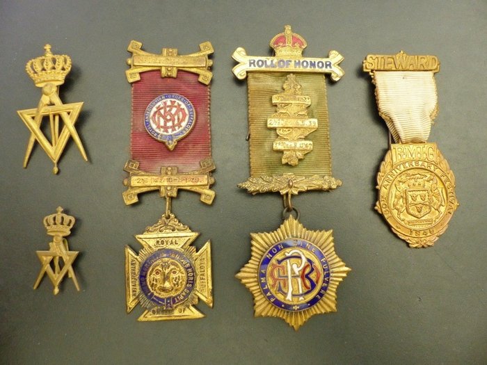 Wielka Brytania - Medal - Vrijmetselaars medailles e.d. jaren'40 op naam van 1 persoon