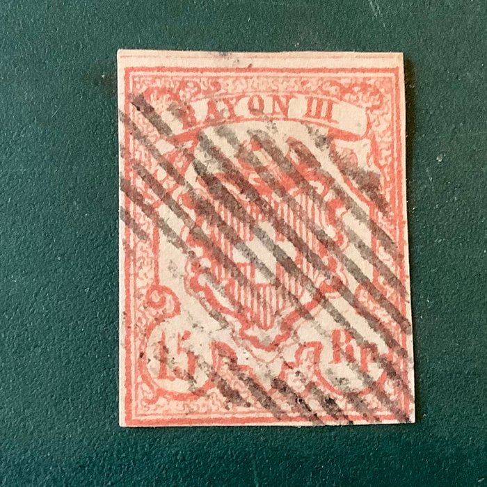Suíça 1852 - Rayon III – carimbo 98 da folha - Zumstein 20