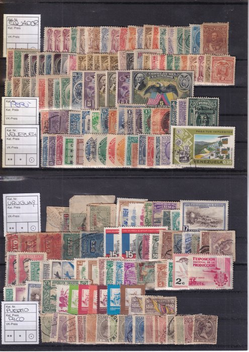 北美和南美國家 1830/1972 - 來自北美和南美各國的精美郵票收藏（參見說明）已使用和